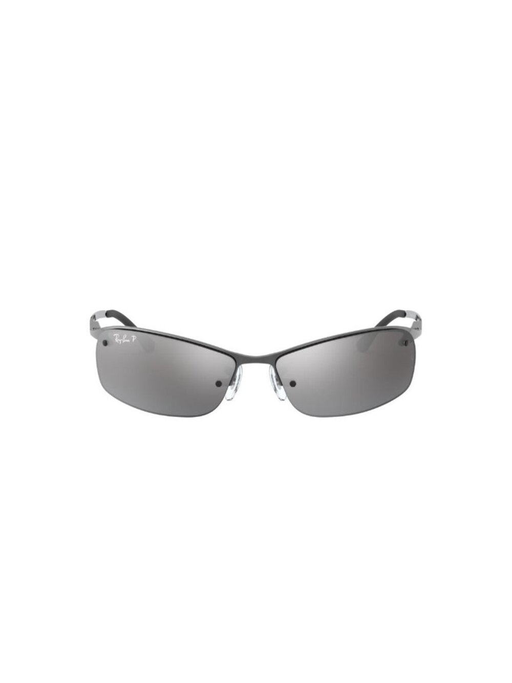 New Ray-Ban Men's Sunglasses Silver Square Grey Lens Metal Frame Ray Ban RB3183
